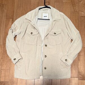 Aerie Beige Corduroy Button-Up Shacket